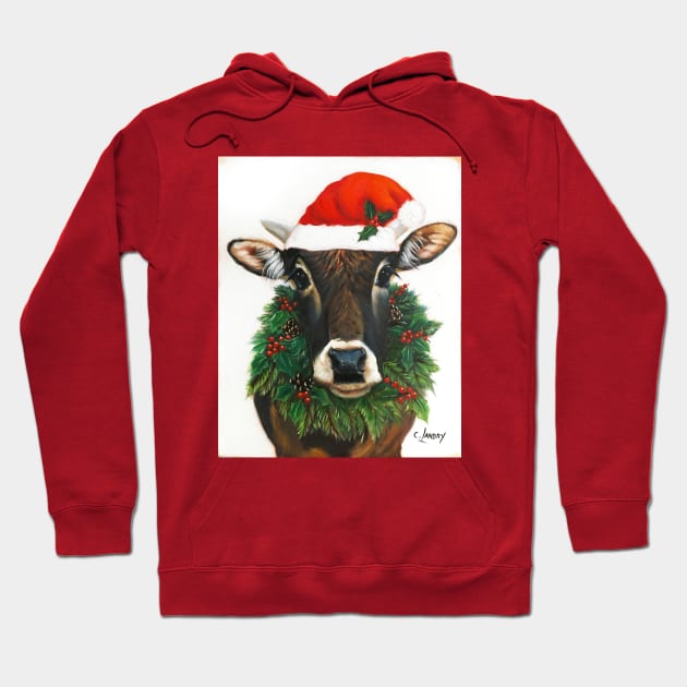 Tobey 2020 Christmas Cow Hoodie by Carol Landry Fine Art 